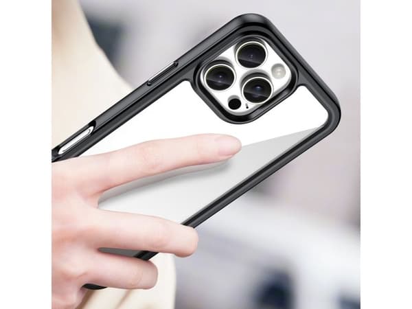 Outer Space-skydd med gelram till iPhone 16 Pro Max sort