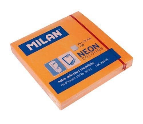 Milan neon-anslag lappar 75×75 mm orange