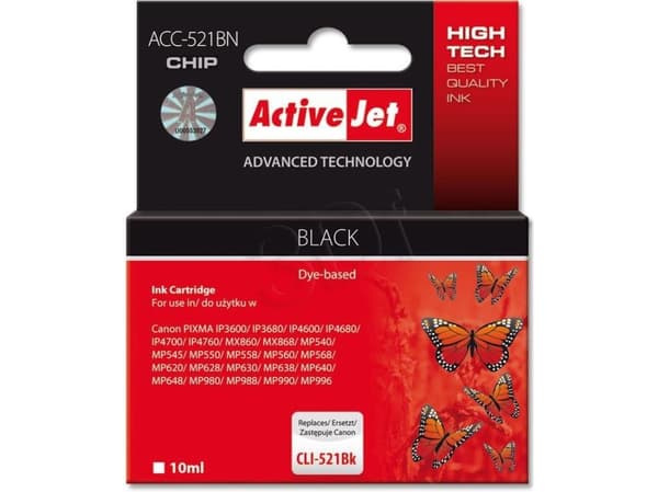 Activejet blekk ACC-521BN / CLI-521Bk (svart)
