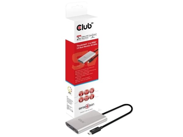 Club 3D SenseVision - Ekstern videoadapter - Thunderbolt 3 - 2 x HDMI