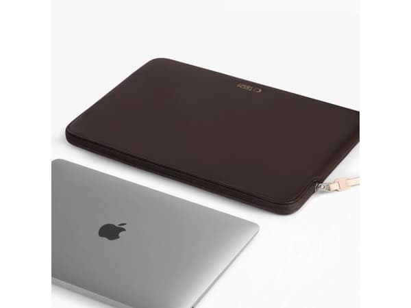 Tech-Protect fleece-laptoptväska 13-14" - brun