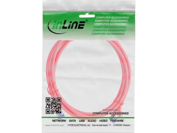 InLine® patchkabel Slim, Cat.6A, S/FTP, TPE (LSZH) fleksibel, PoE, rød, 25 m