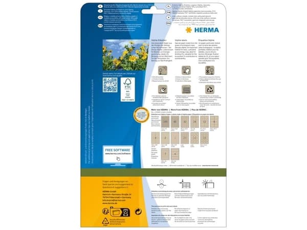 HERMA 10762, Brun, Rund, Permanent, A4, Universal, Papper