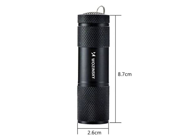 Wozinsky WLD-9L IP65 UV Flashlight for Trace Detection - Black