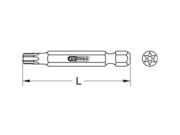 KS TOOLS 1/4" CLASSIC Bit TX, boring, 75 mm, TB25, 5-pack (911.7705)