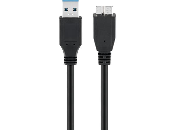 Goobay 95026, 1,8 m, USB A, Micro-USB B, Hankjønn/hankjønn, Sort