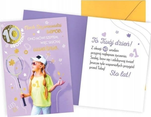 Gratulationskort KUKARTKA V 10-årig flicka