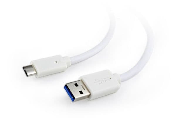 Cablexpert - USB-kabel - USB typ A (hane) till USB-C (hane) - USB 3.1 - 3 A - 1 m - formpressad - vit