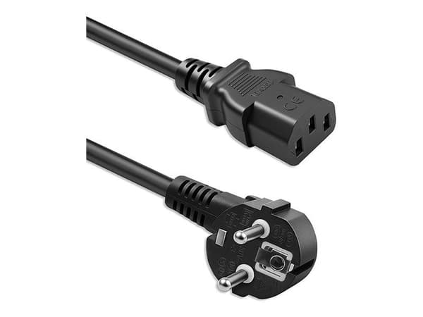 Qoltec power cable SCHUKO angle plug CEE 7/7 (E/F) | IEC C13 | 3x1.0mm2 | 5m