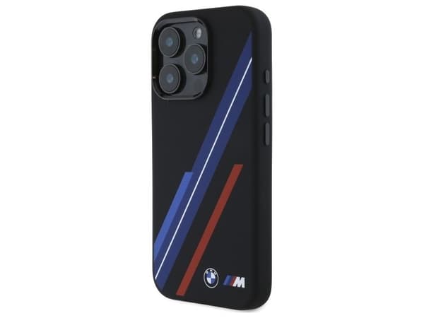 BMW Silicone Random Lines MagSafe Case for iPhone 16 Pro Max - Black