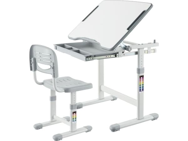 Mozos MOZOS DC-SET-GREY barnepult og justerbar stol for barn 2-12 år
