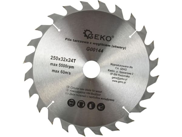 GEKO sirkelsagblad WIDIOA 250*32*24z /B