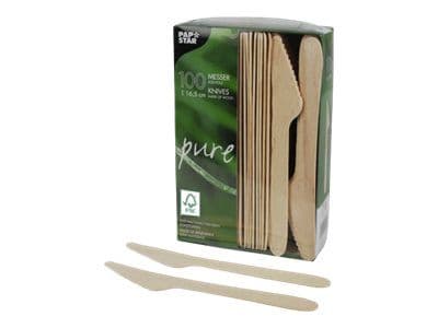 PAPSTAR Einweg-Messer pure, Holz, 100 St.