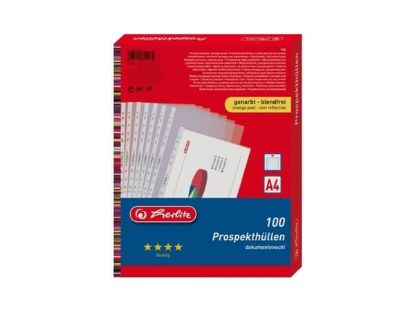 Herlitz-esitteen kansi A4 rakeinen Premium 100 kpl 100 pakkaus