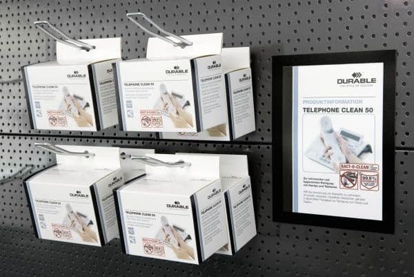 DURABLE DURAFRAME MAGNETIC - Dokumenttipidike - A5 - magnetisk - sort (pakke med 5)