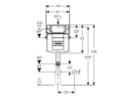 Indbygncisterne Sigma UP320 12cm 6/3l