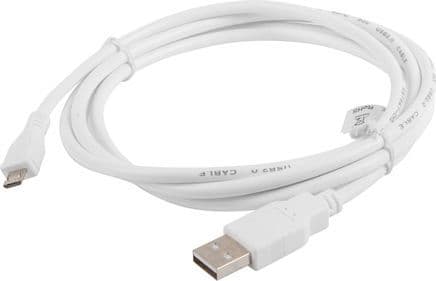 Lanberg - USB-kabel - USB (hane) till mikro-USB typ B (hane) - USB 2.0 - 1.8 m - vit