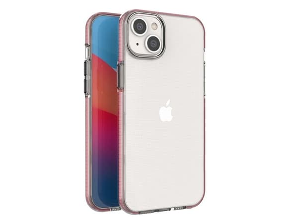Spring Case-deksel til iPhone 14 Plus - silikonetui med ramme lys rosa