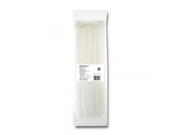 Qoltec - Kabelsamlare - 35 cm - vit (paket om 100)