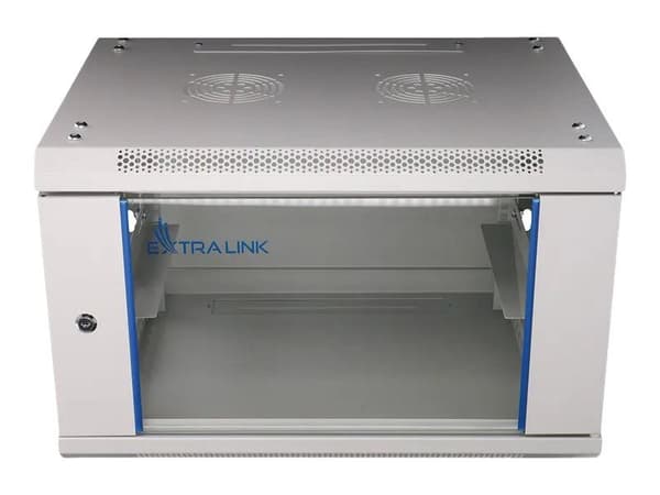 Extralink - Rack skåp - 600x600 mm - väggmontering - grå - 6U - 19"