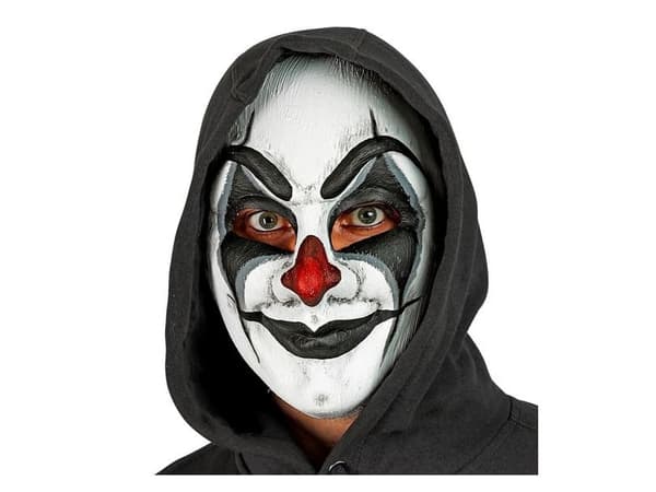 Klovnmask med röd näsa