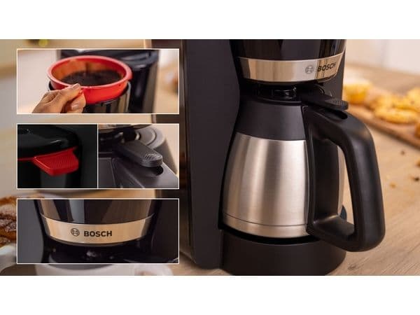 Bosch TKA5M253, Kaffebrygger (drypp), 1,1 l, Malt kaffe, 1000 W, Sort
