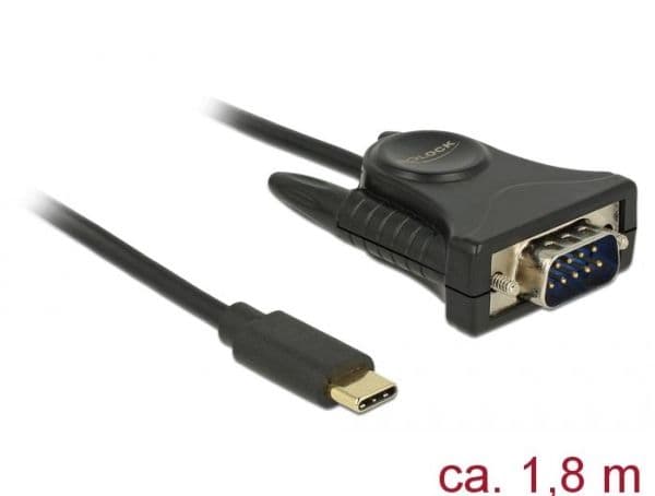 Delock - Seriell adapter - USB-C (hann) til DB-9 (hann) - 1.8 m