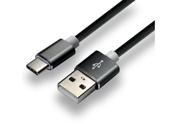 everActive USB-C-kaapeli 1m - musta, silikoni, pikalataustuki, 3A - CBS-1CB