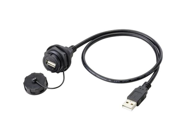 Conrad TC-9554652, 0,5 m, 2 x USB A, 2 x USB A, USB 2.0, Sort