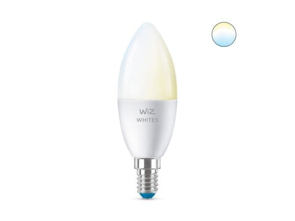 WiZ Candle 40 W C37 E14, Smart bulb, Wi-Fi/Bluetooth, White, LED, E14, White
