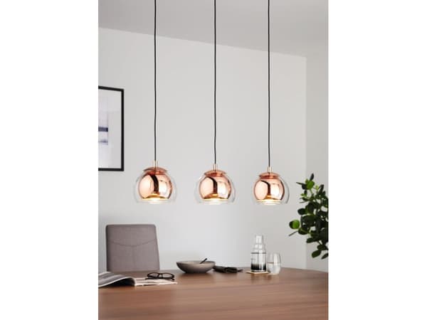 EGLO ROCAMAR långbord 3L koppar/klart