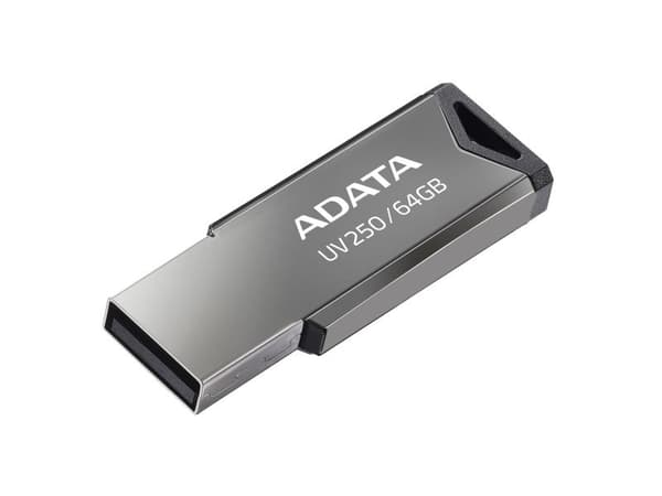 ADATA UV250 - USB-flashstasjon - 64 GB - USB 2.0 - sølv