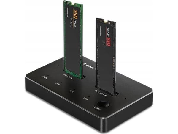 Qoltec SSD Docking Station M.2 | NVMe | SATA | USB-C | DUAL 2 x 2TB