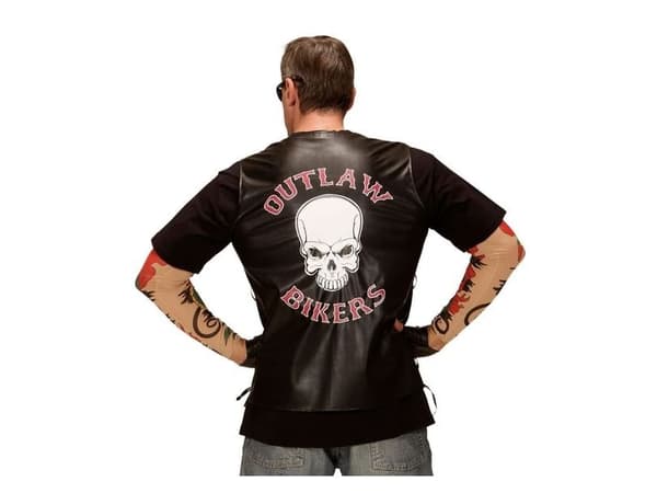 Biker-liivi pääkallolla