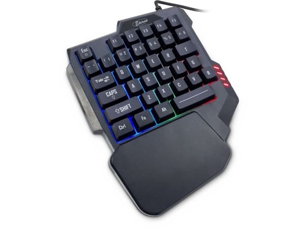 Inter-Tech KB-3035, Mini, Langallinen, USB, QWERTY, RGB LED, Musta