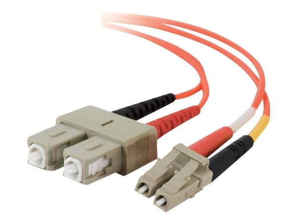 C2G 2m LC/SC LSZH Duplex 62.5/125 Multimode Fibre Patch Cable, 2 m