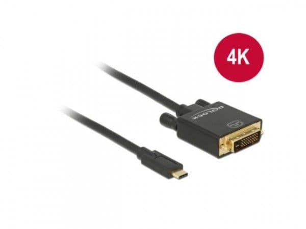 Delock - Extern videoadapter - Parade PS171 - USB-C - DVI - svart - detaljhandel