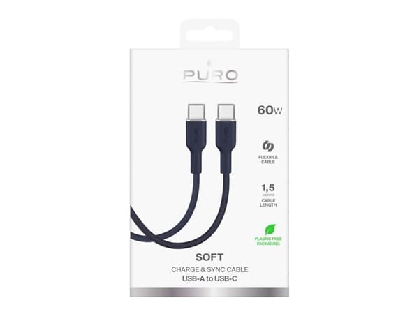 Puro ICON USB-C - USB-C 1,5 m kabel - marineblå