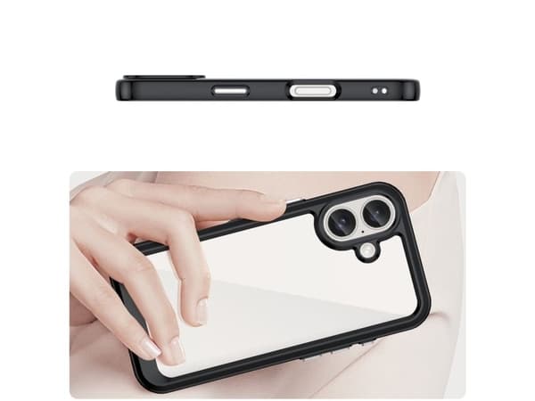 Outer Space-skal med gelram till iPhone 16 Plus - sort