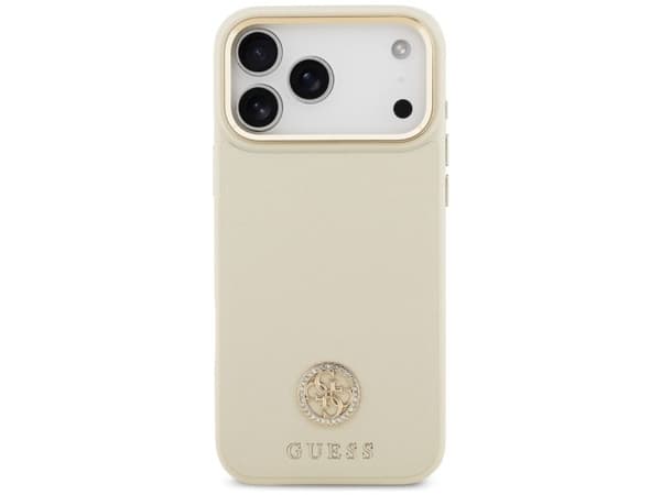 Guess grained strass MagSafe-deksel til iPhone 17 Pro Max - beige