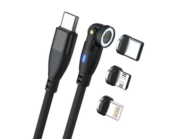 RealPower MagneticCharge 100, 1 m, USB C, Sort