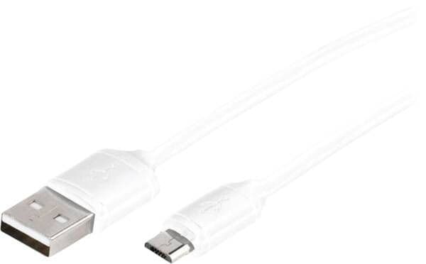 Vivanco VVITUSBMICUSBA10W, 1 m, USB A, Micro-USB B, USB 2.0, Hvit