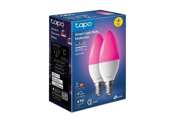 TP-Link Tapo L430C, 4,8 W, 40 W, E14, 470 lm, 25000 timer, Multi