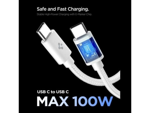 Spigen EE451EU, inomhus, AC, 1 m, Vit