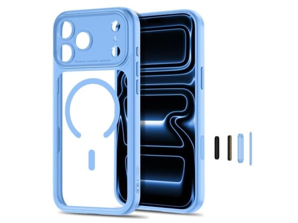 Tech-Protect MagPeak MagSafe CC Case for iPhone 18 Pro Max / 17 Pro Max - Clear Blue