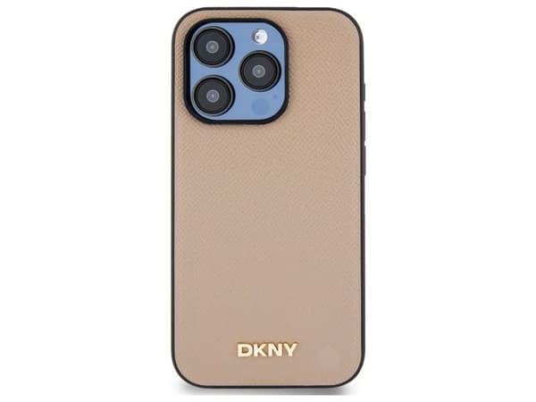 DKNY DKHMP15LPGHLME iPhone 15 Pro 6,1" beige hardcase med MagSafe