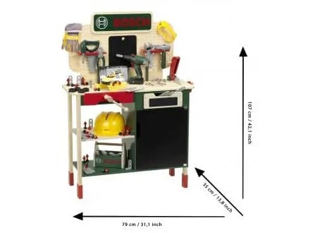 Theo Klein Bosch wooden workbench, 3 År, AAA