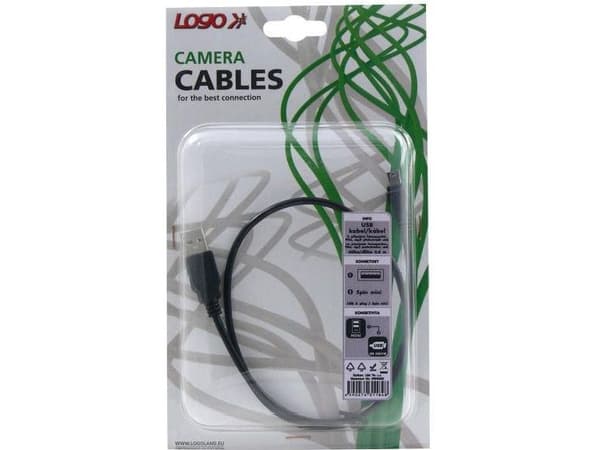 USB til miniUSB-kabel, USB-A til miniUSB, 0,6 m, transparent (31184)