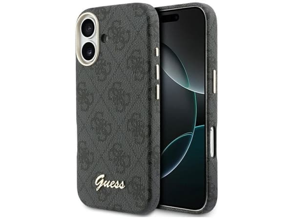 Guess 4G Script MagSafe-etui for iPhone 17 - svart
