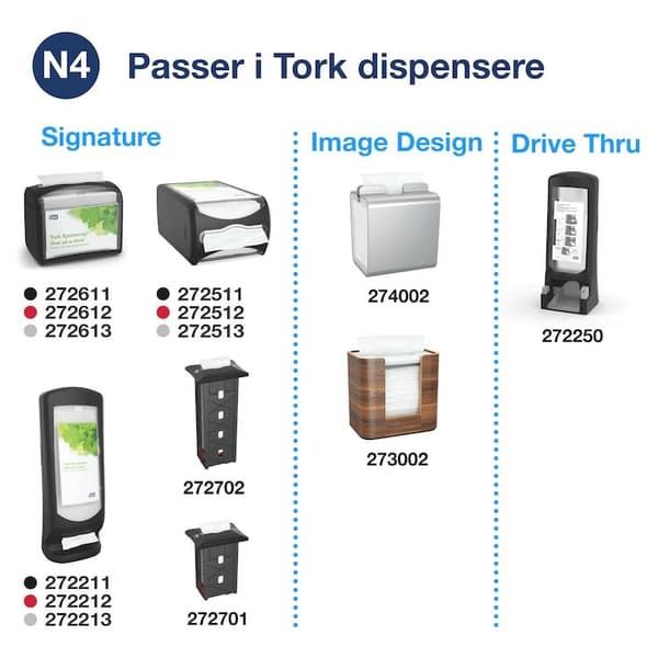 Servett Tork N4 Xpressnap® Extra Soft, Premium, Interfold 2-lagers, vit - (1000 st. x 8 förpackningar)